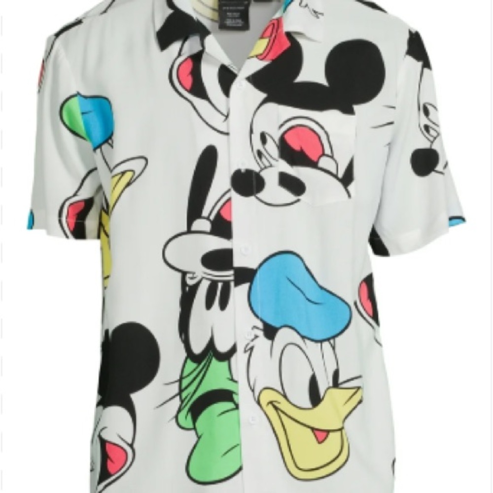 Disney Men's Cartoon Character Print Shirt - White